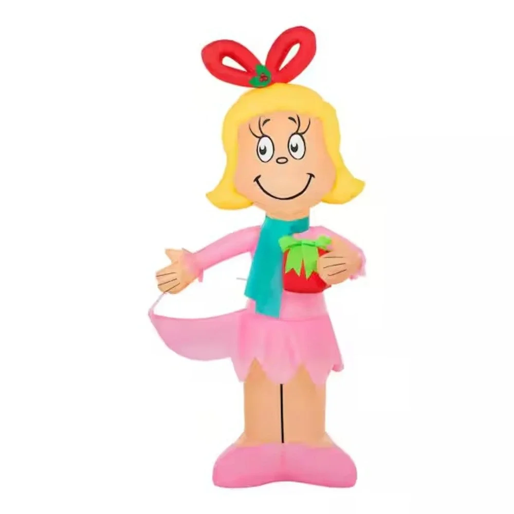 Dr. Seuss 4 ft Cindy‎ Lou Who W/Christmas Gift LED Grinch Airblown Inflatable